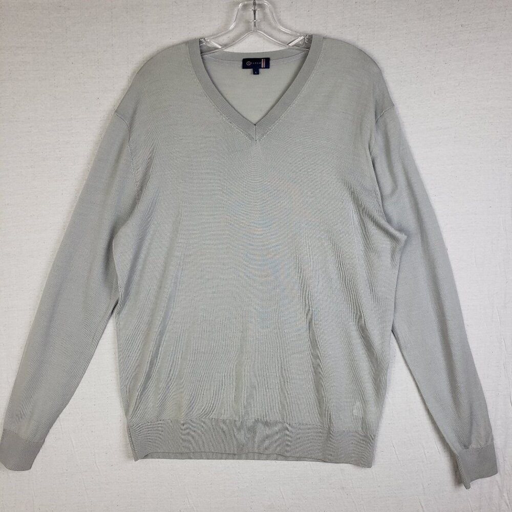 NWOT Stitch Golf Australian Waterproof Merino Wool Sweater V-neck size L Gray